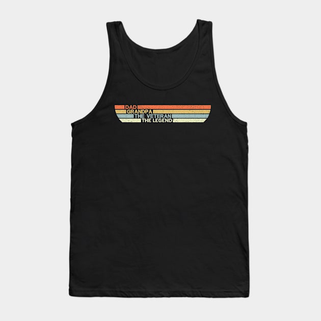 Dad Grandpa Veteran - Retro Vintage Tank Top by kim.id